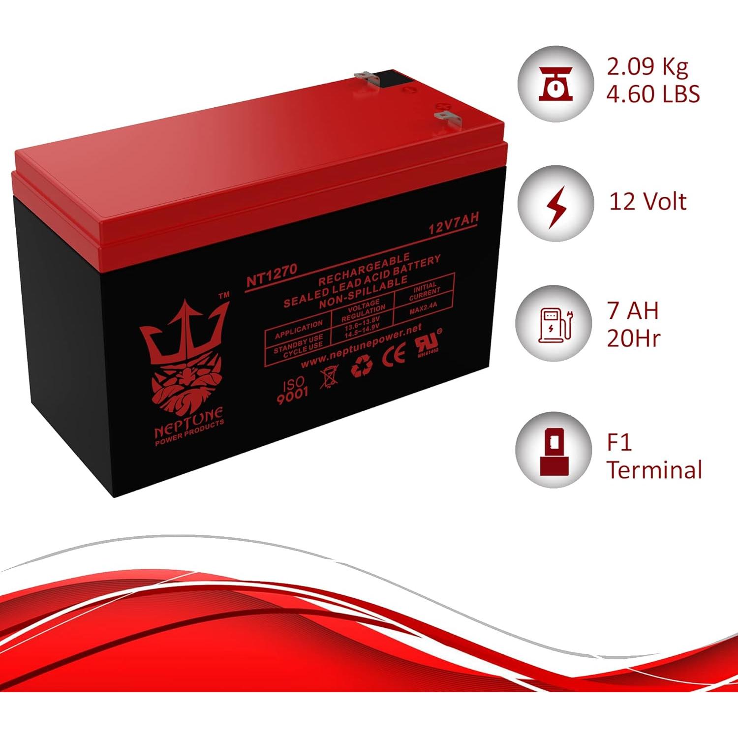 Batería Sellada de Plomo Ácido 12V 7AH Neptune NT1270