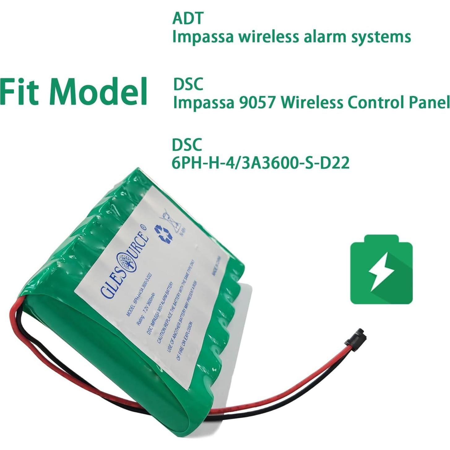 Batería de Reemplazo 7.2V 3600mAh GLESOURCE para Alarma DSC