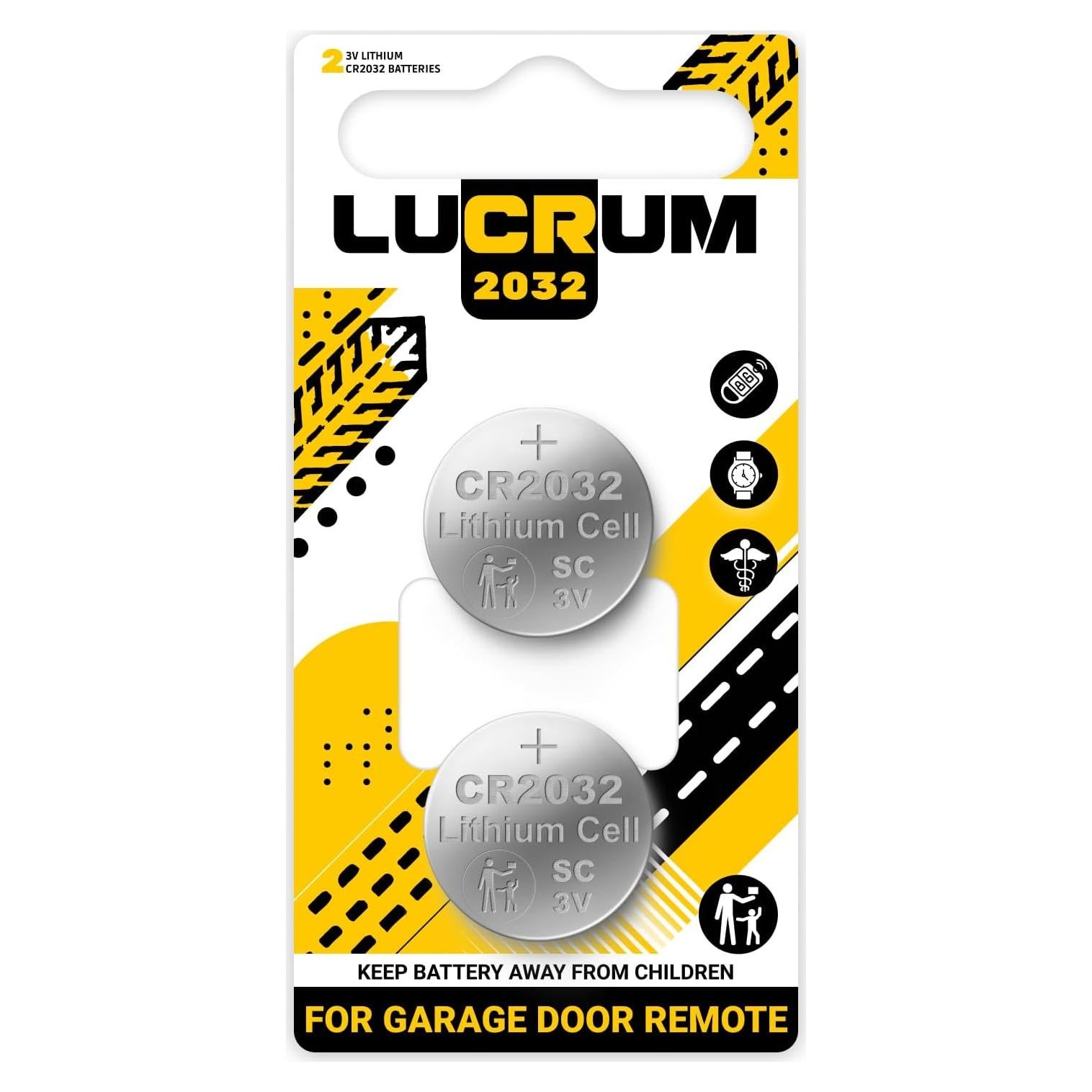 Batería CR2032 Lucrum 2-Pack para Control Remoto Liftmaster