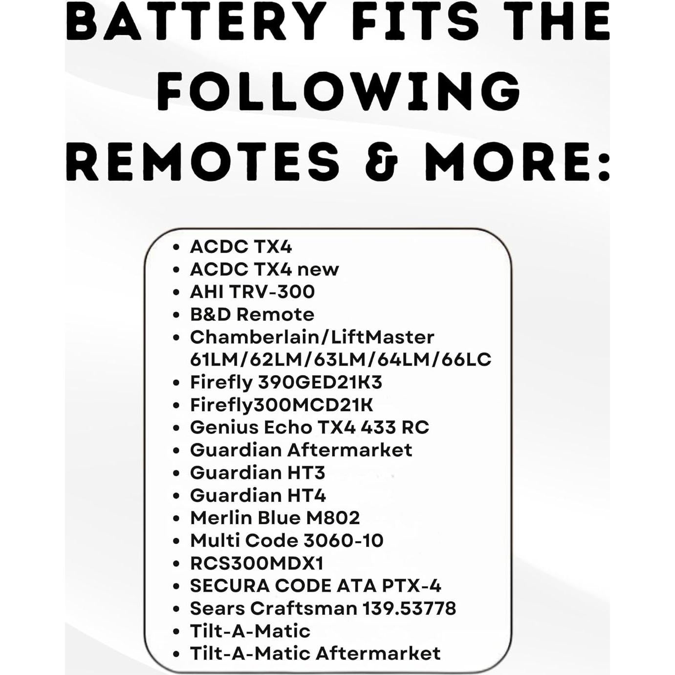 Batería A23 Alcalina 12V para Abridor de Puerta de Garaje