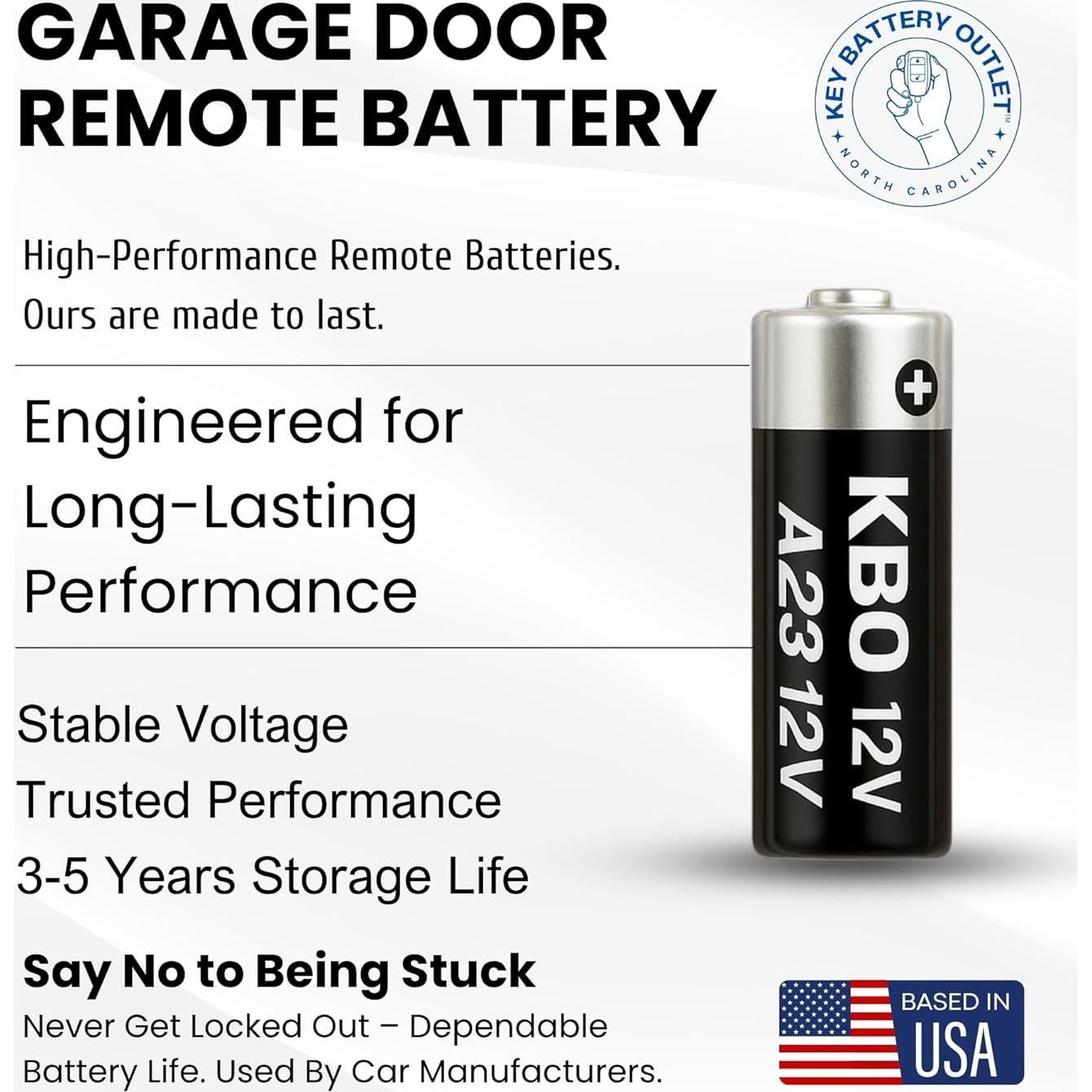 Batería A23 Alcalina 12V para Abridor de Puerta de Garaje