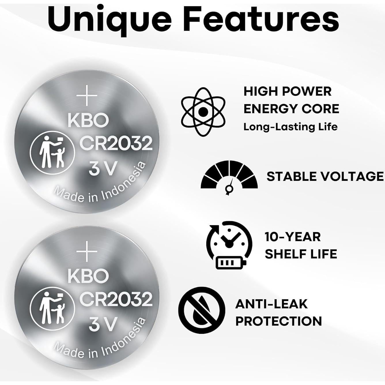 Baterías CR2032 Litio 3V - Paquete de 4 para Abridores de Garaje