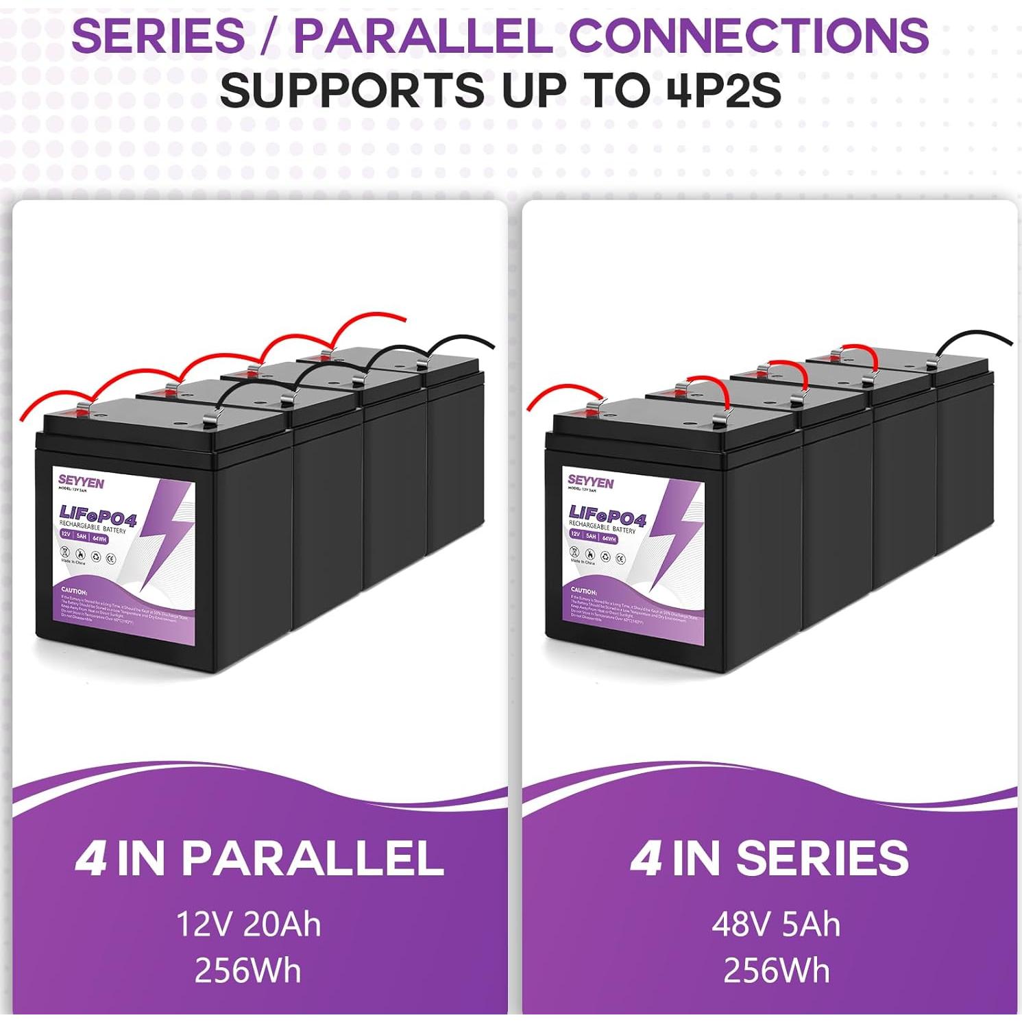 Batería LiFePO4 12V 5Ah SEYYEN para Abridores de Puertas