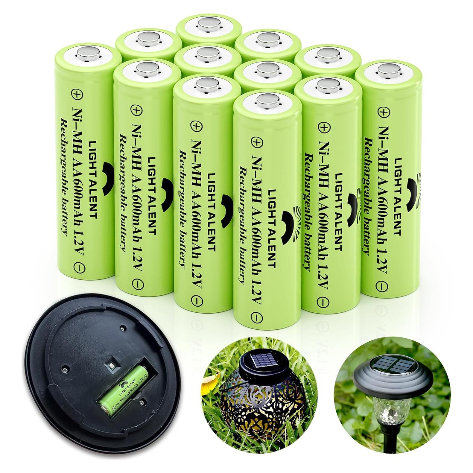 Baterías recargables AA NiMH 600mAh Lightalent - 12 unidades