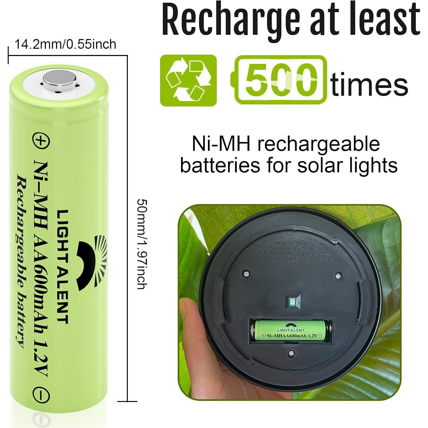 Baterías recargables AA NiMH 600mAh Lightalent - 12 unidades