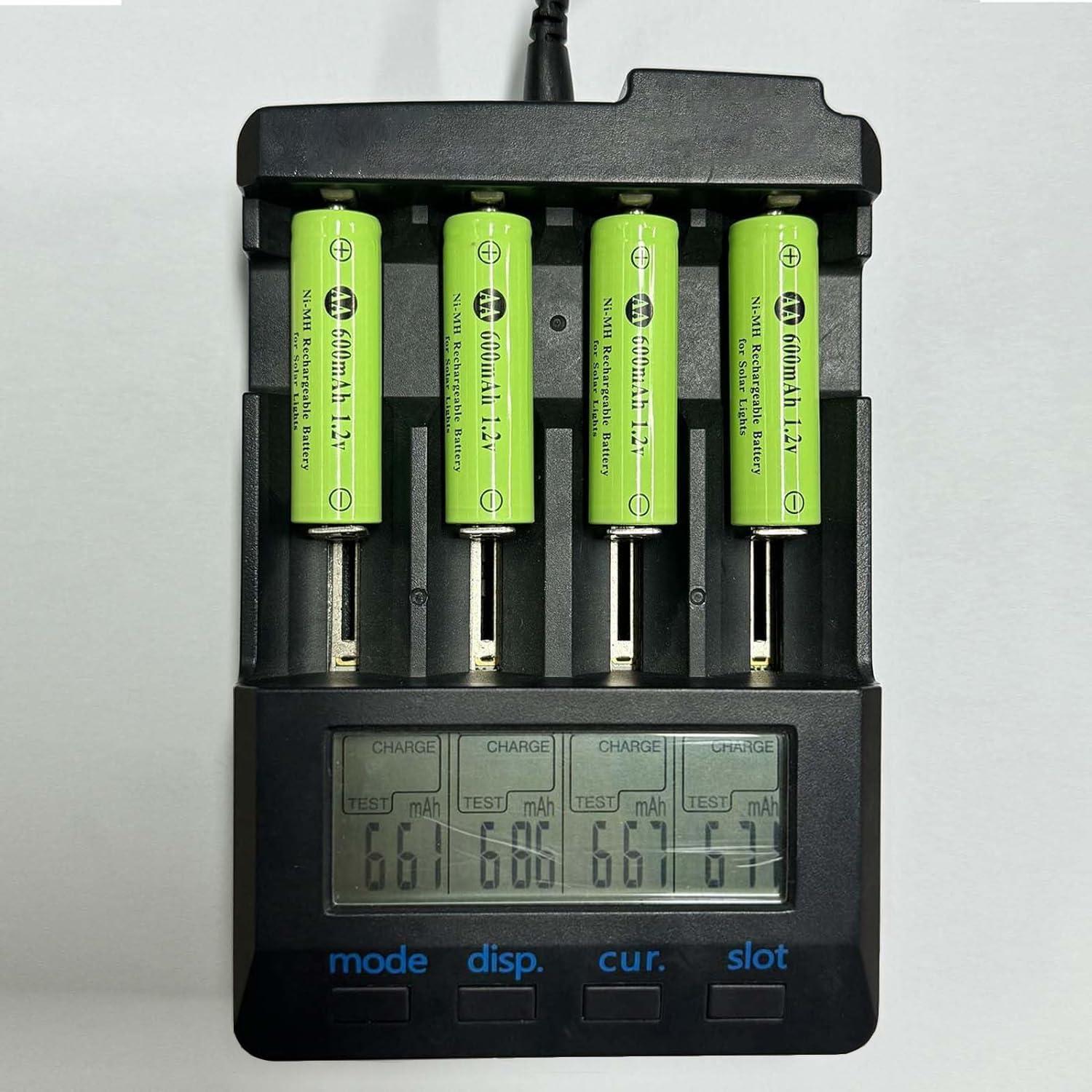 Baterías recargables AA 600mAh JiajaX para luces solares - 4 unidades