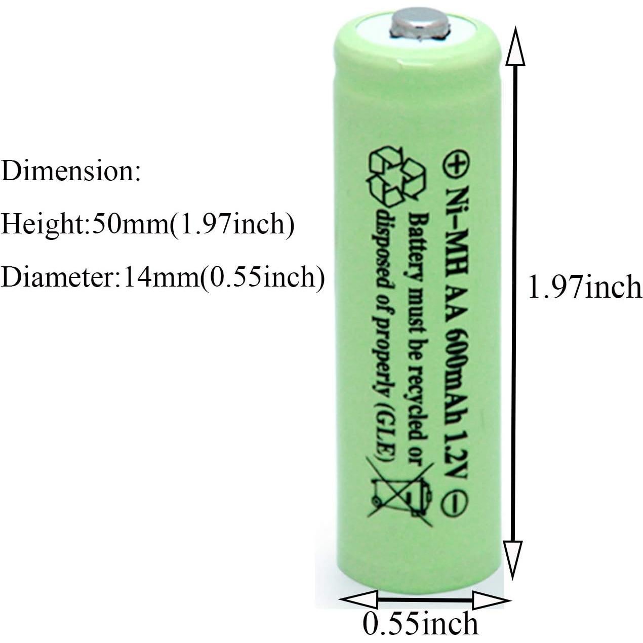 Baterías recargables AA Ni-MH 600mAh 1.2V QBLPOWER - 8 piezas