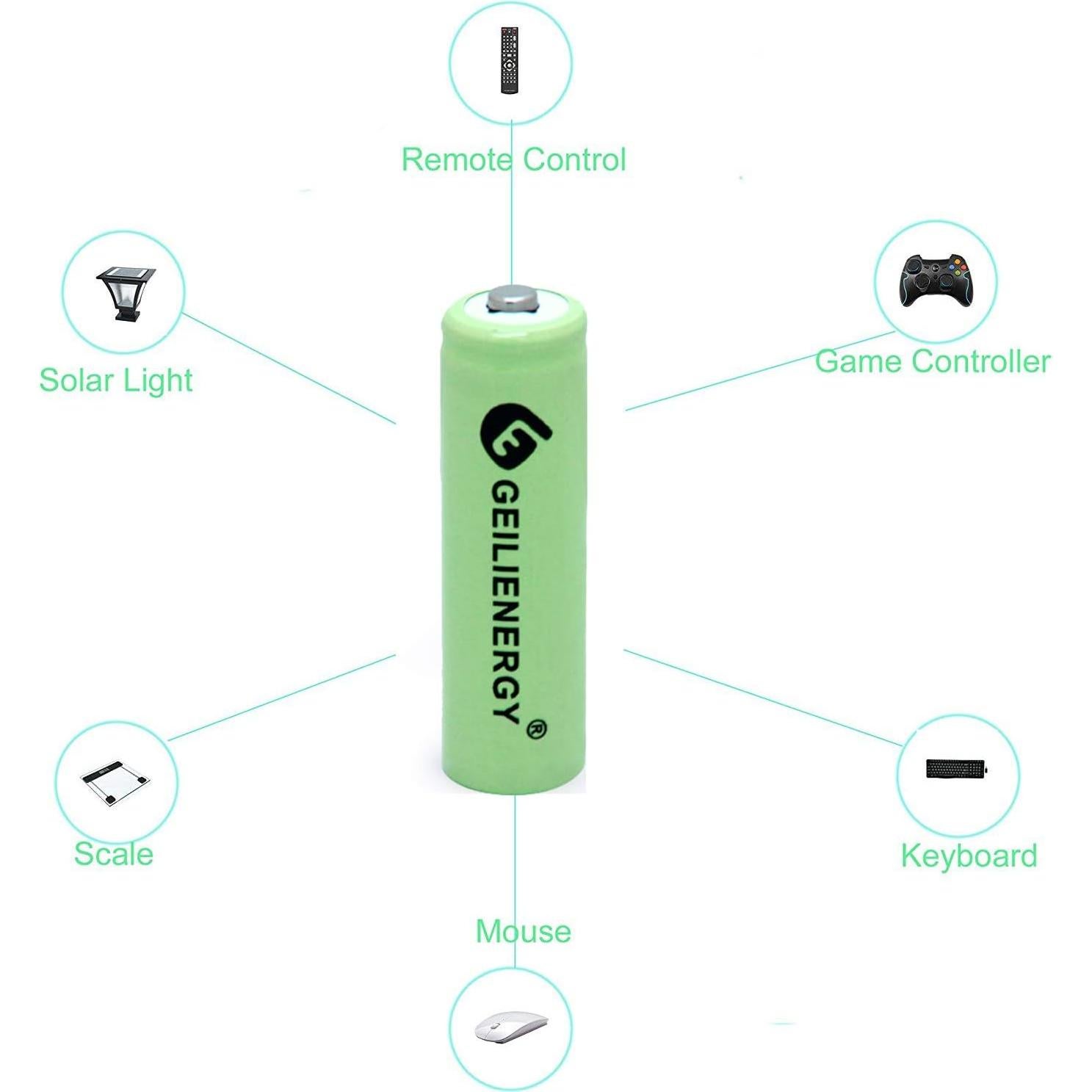 Baterías recargables AA Ni-MH 600mAh 1.2V QBLPOWER - 8 piezas