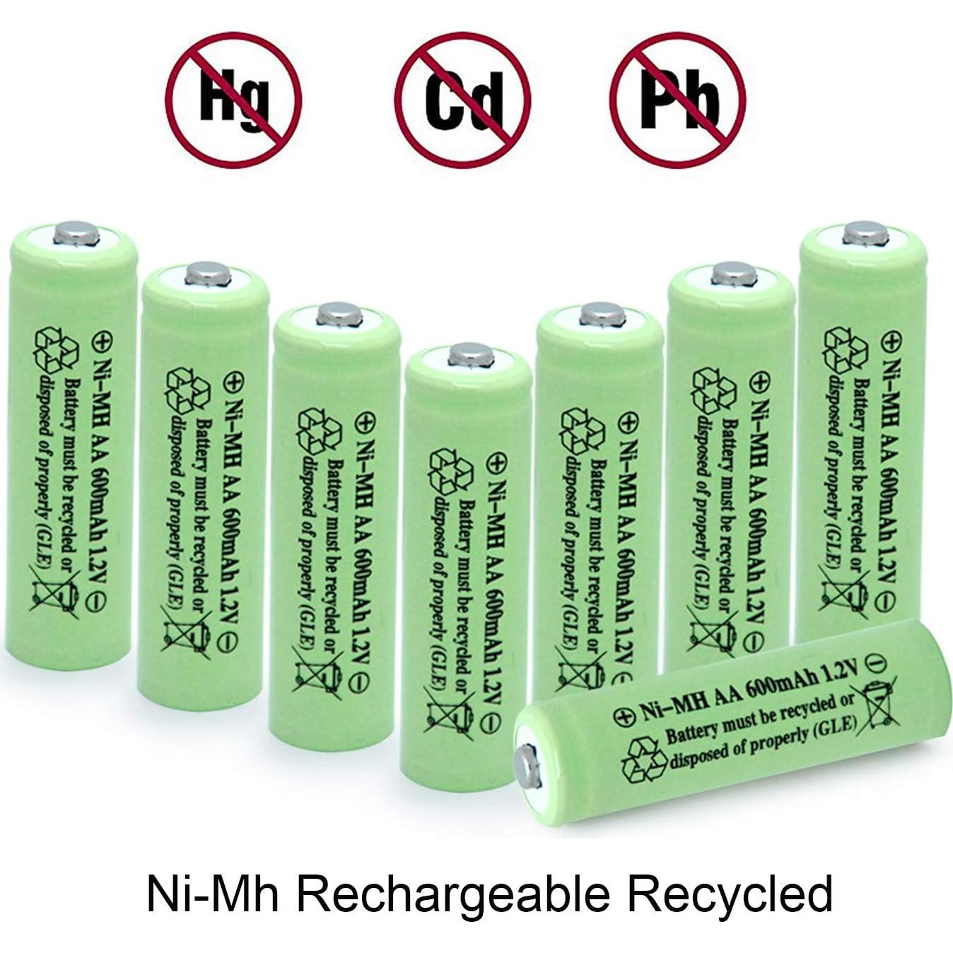 Baterías recargables AA Ni-MH 600mAh 1.2V QBLPOWER - 8 piezas