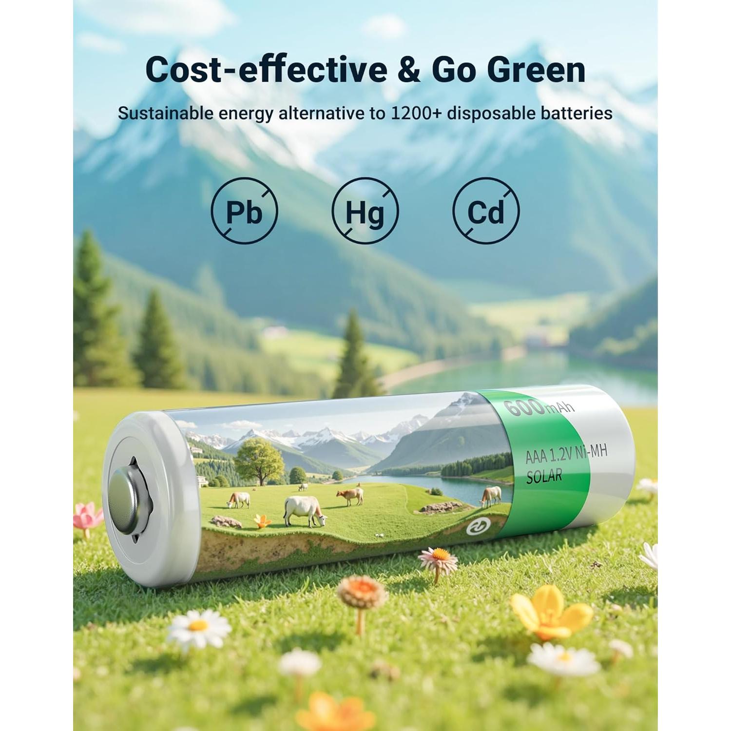 Baterías Recargables AAA EBL 1.2V 600mAh - 20 Paquetes