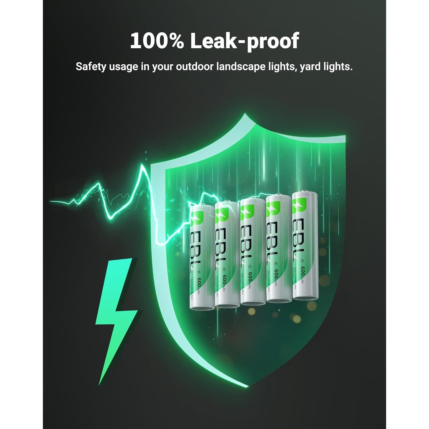 Baterías Recargables AAA EBL 1.2V 600mAh - 20 Paquetes