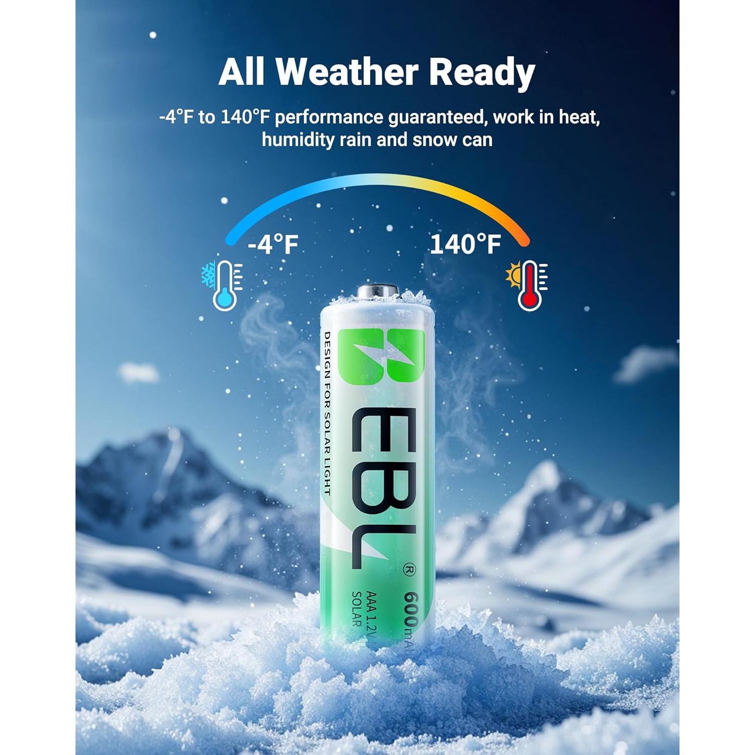 Baterías Recargables AAA EBL 1.2V 600mAh - 20 Paquetes