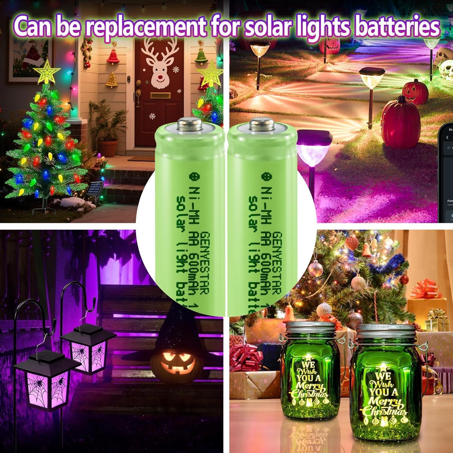 Baterías Recargables AA NiMH 600mAh 1.2V GENYESTAR - Paquete de 4