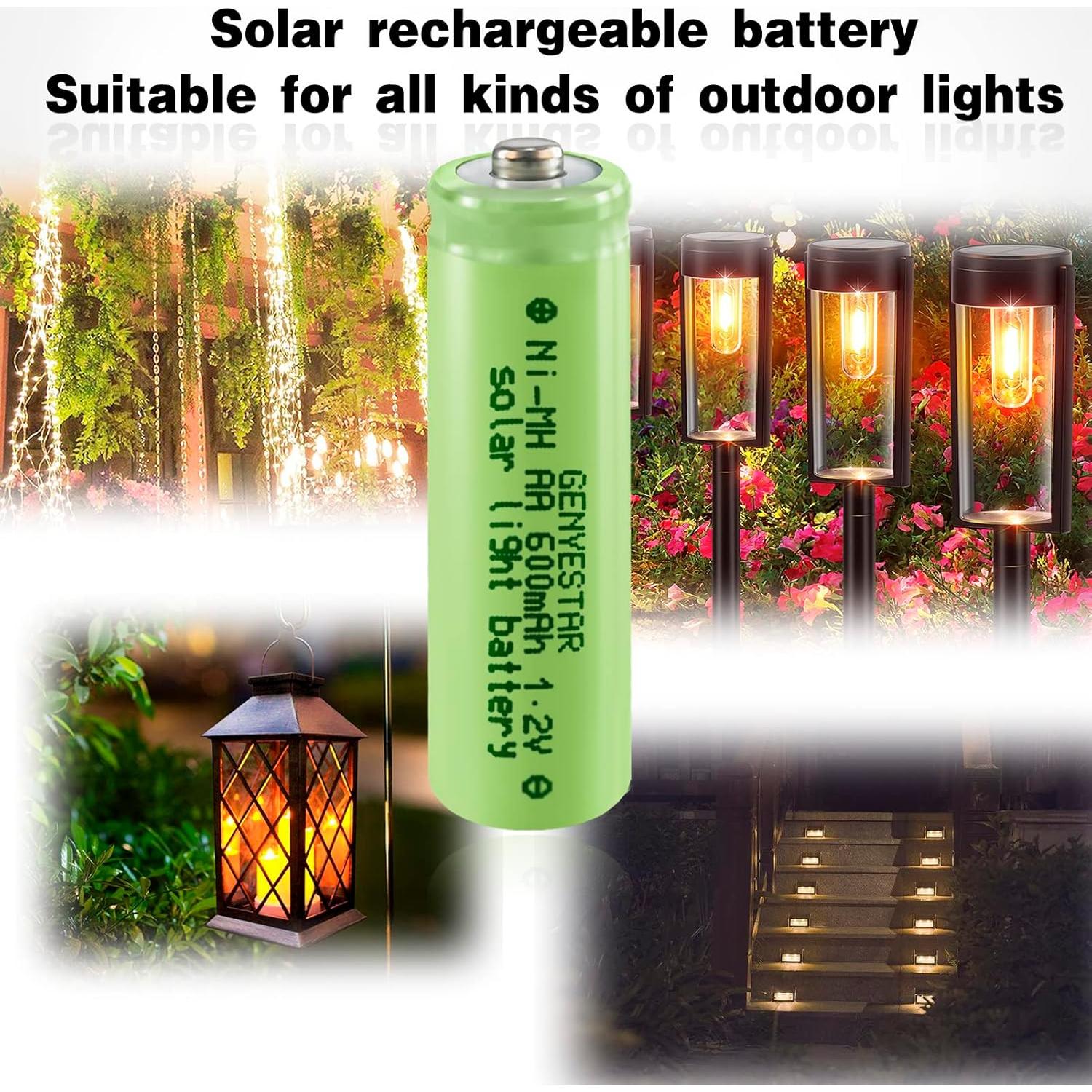 Baterías Recargables AA NiMH 600mAh 1.2V GENYESTAR - Paquete de 4