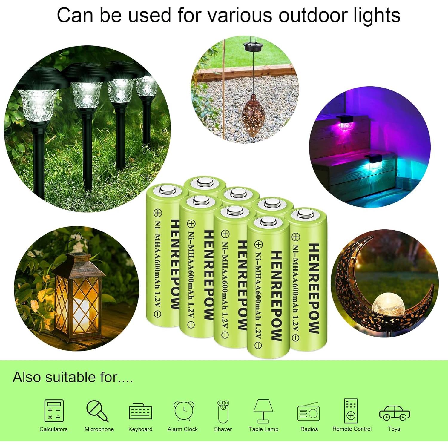 Baterías Recargables Ni-MH AA 600mAh Henreepow - 12 Pack