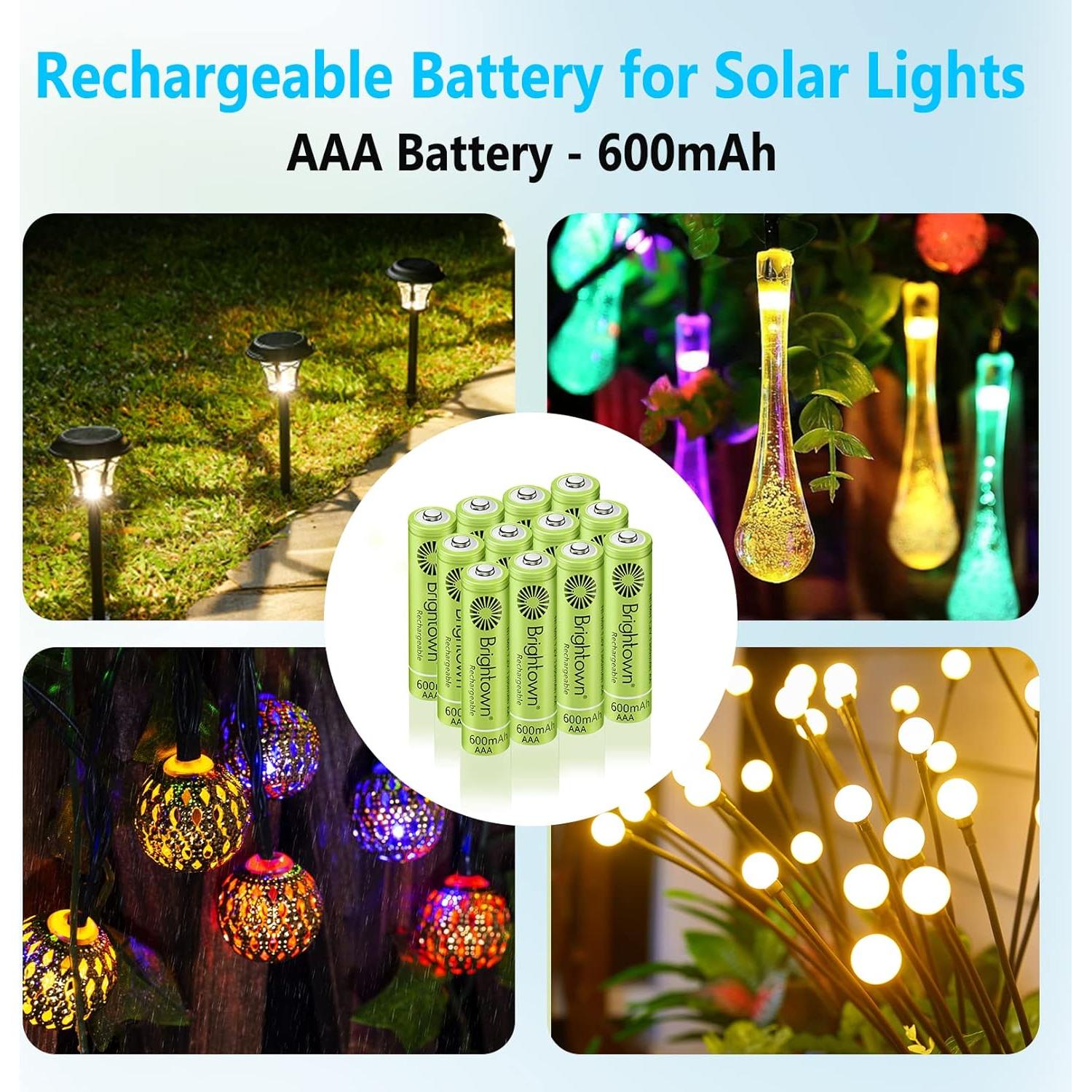 Brightown 12 Baterías Recargables AAA 600mAh NiMH Precargadas