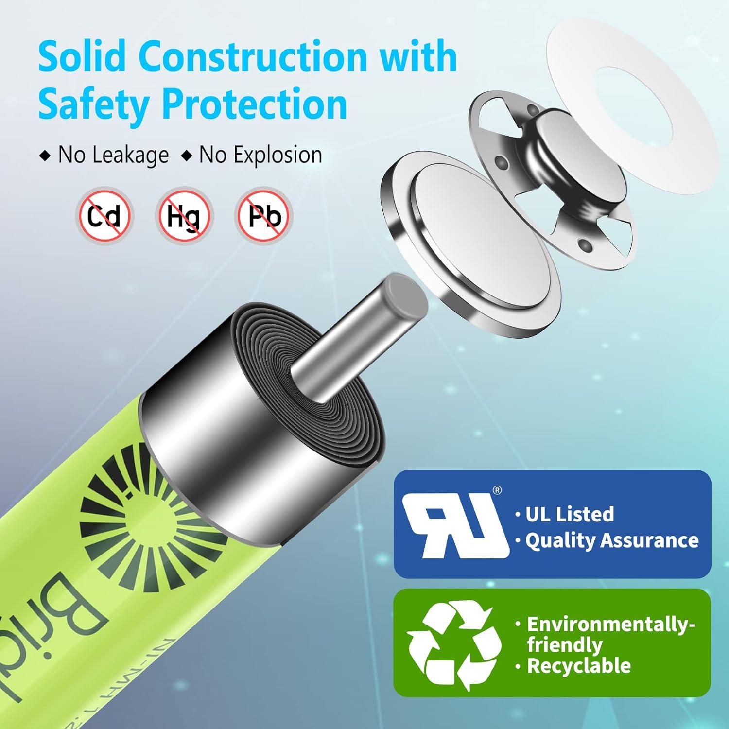 Brightown 12 Baterías Recargables AAA 600mAh NiMH Precargadas