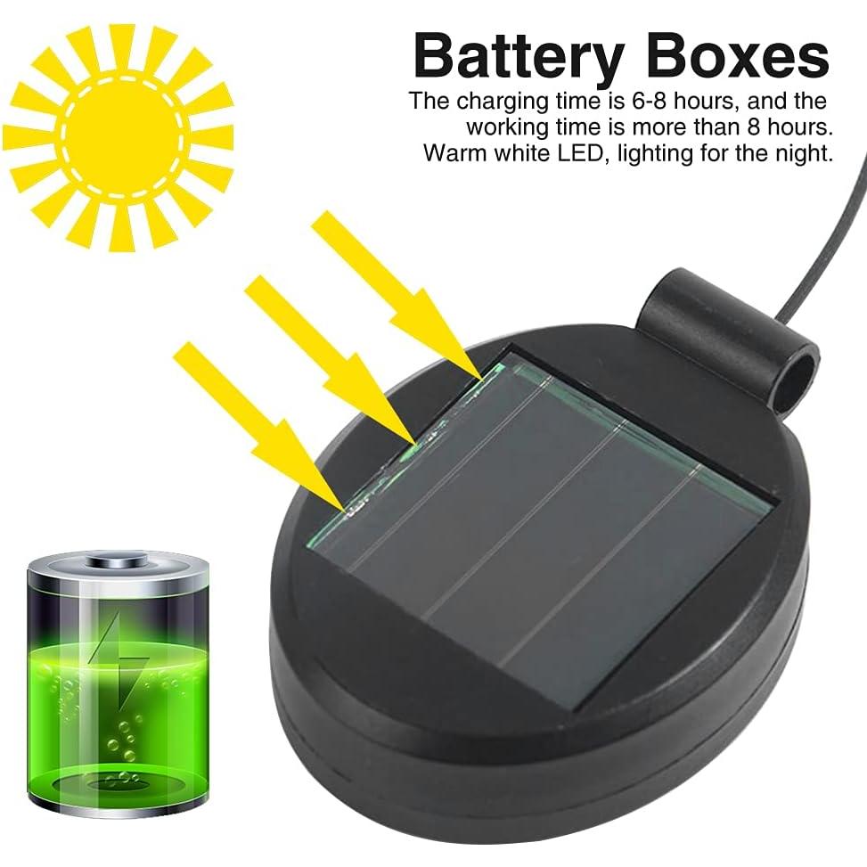 Repuesto Panel Superior Luz Solar LED 2 Piezas Negro