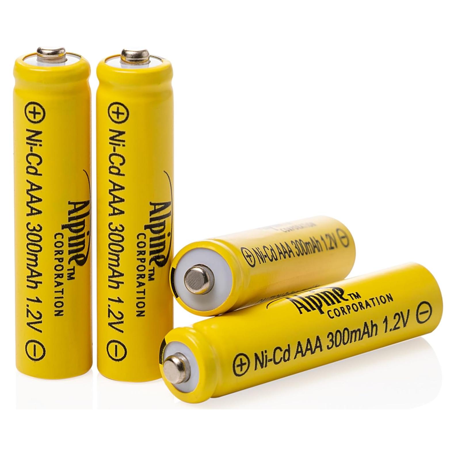 Baterías Recargables AAA Ni-CD Alpine para Luces Solares - Juego de 4