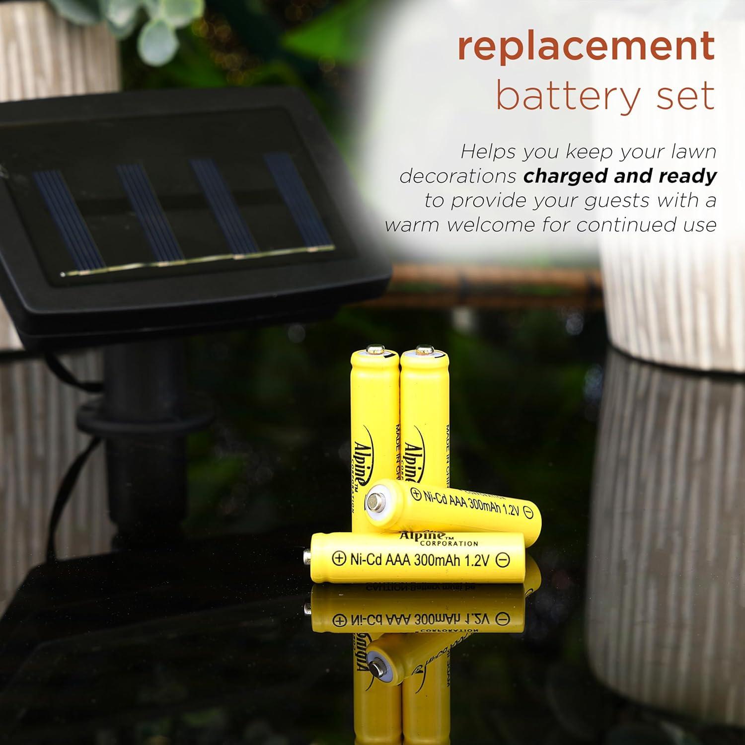 Baterías Recargables AAA Ni-CD Alpine para Luces Solares - Juego de 4