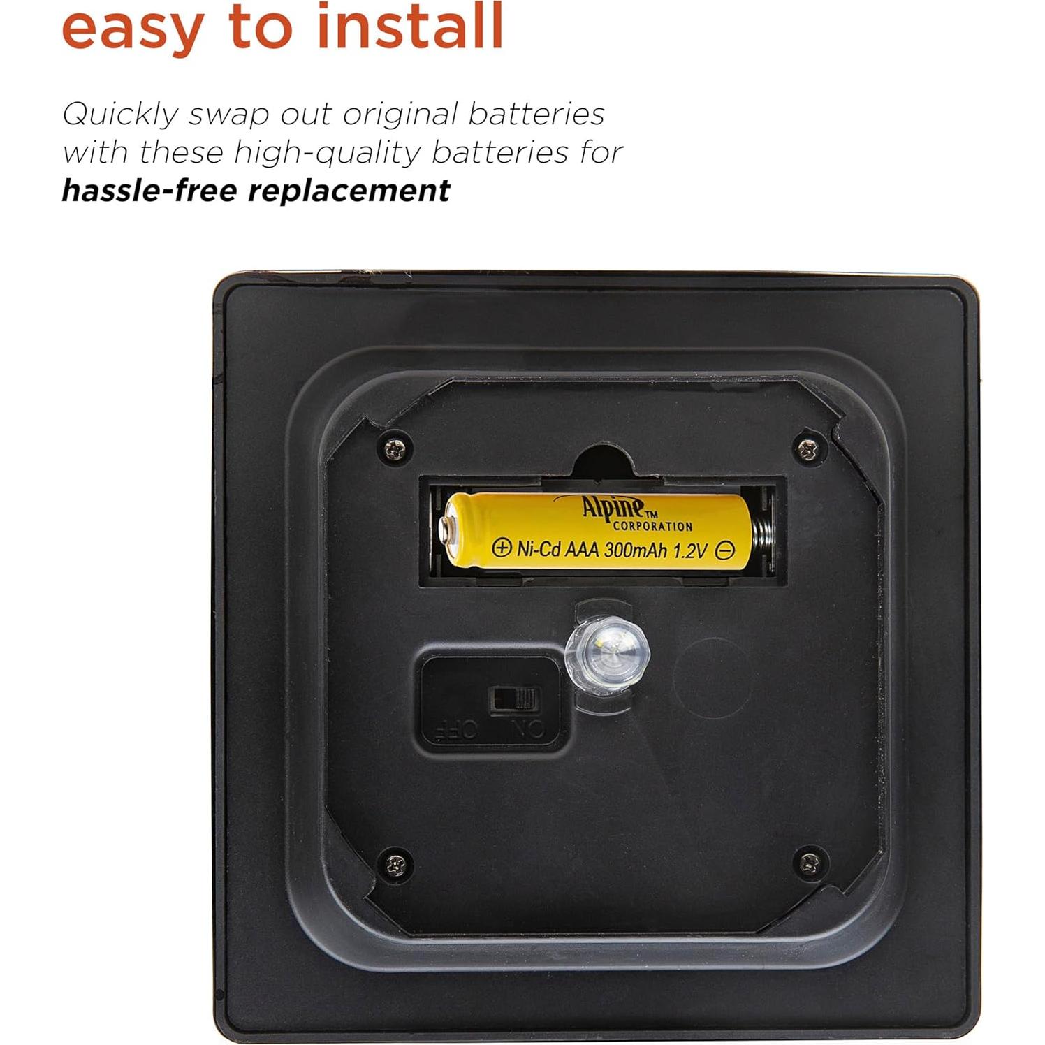 Baterías Recargables AAA Ni-CD Alpine para Luces Solares - Juego de 4