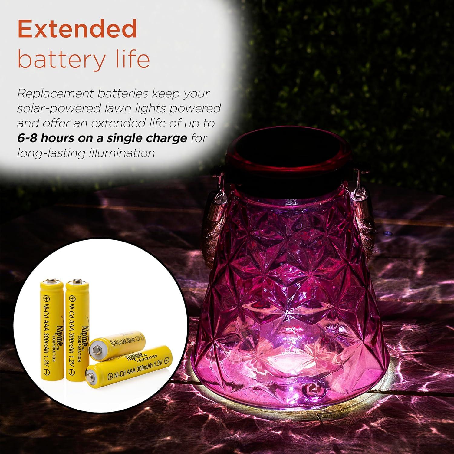 Baterías Recargables AAA Ni-CD Alpine para Luces Solares - Juego de 4