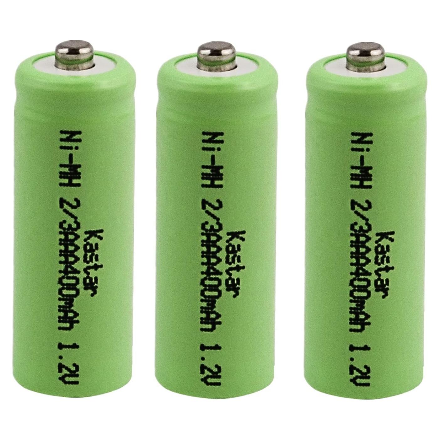 Baterías Kastar 2/3AAA 400mAh NiMH para Luces Solares - 3 Pack