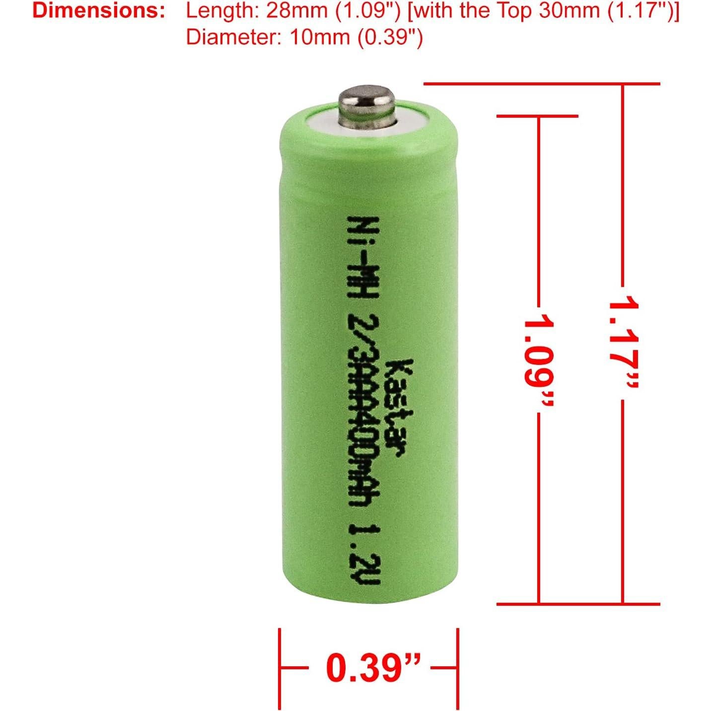 Baterías Kastar 2/3AAA 400mAh NiMH para Luces Solares - 3 Pack