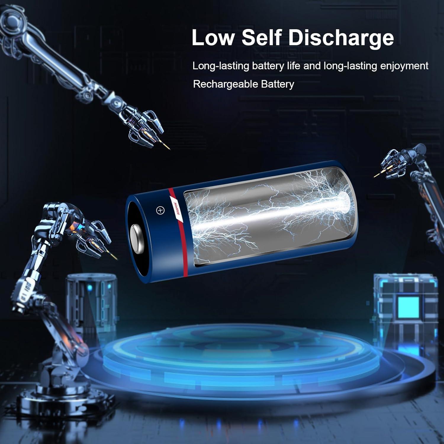 Baterías Recargables JESSPOW 18500 3.2V Litio 1000mAh Paquete de 4