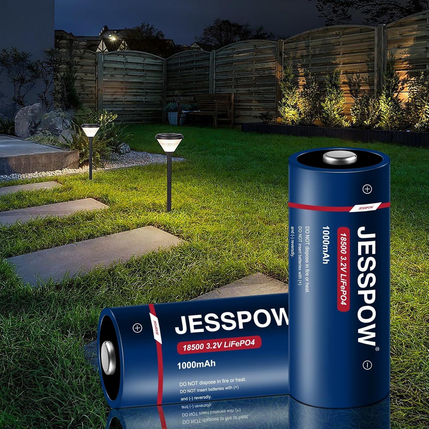 Baterías Recargables JESSPOW 18500 3.2V Litio 1000mAh Paquete de 4