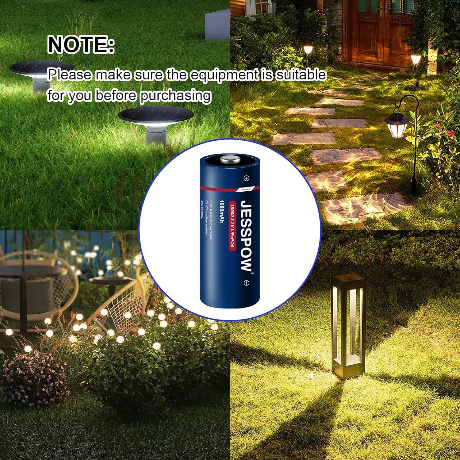 Baterías Recargables JESSPOW 18500 3.2V Litio 1000mAh Paquete de 4