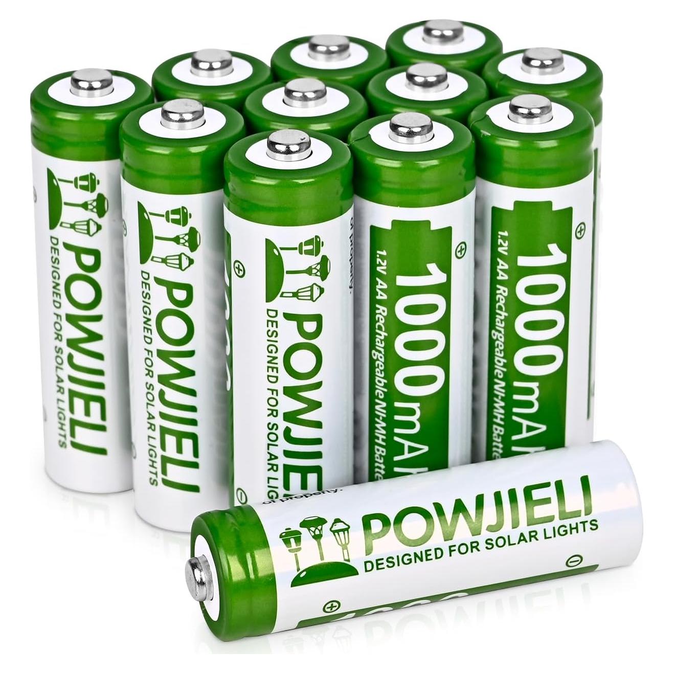 Baterías recargables Ni-MH AA 1.2V 1000mAh POWJIELI - 12 unidades