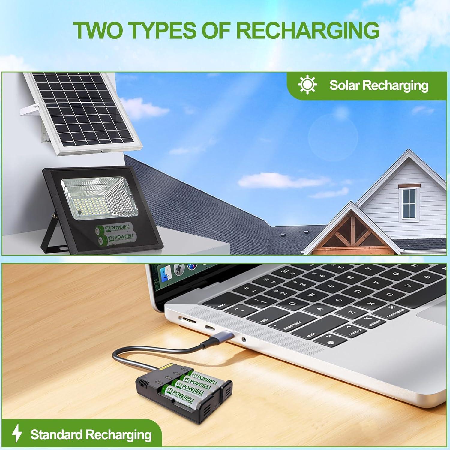 Baterías recargables Ni-MH AA 1.2V 1000mAh POWJIELI - 12 unidades