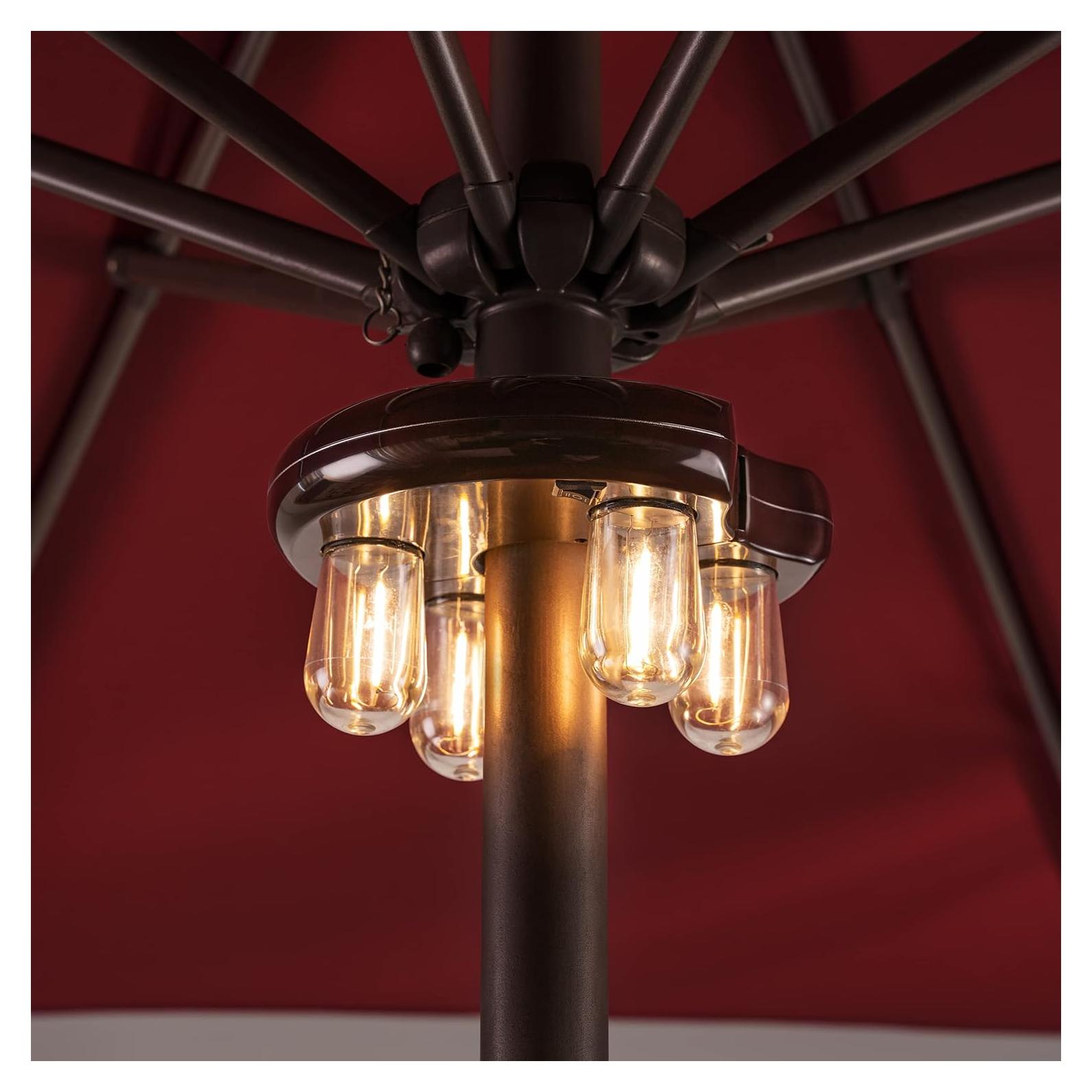 Luz de Paraguas LED Nora Gift - Bombillas Edison, 200 Lúmenes