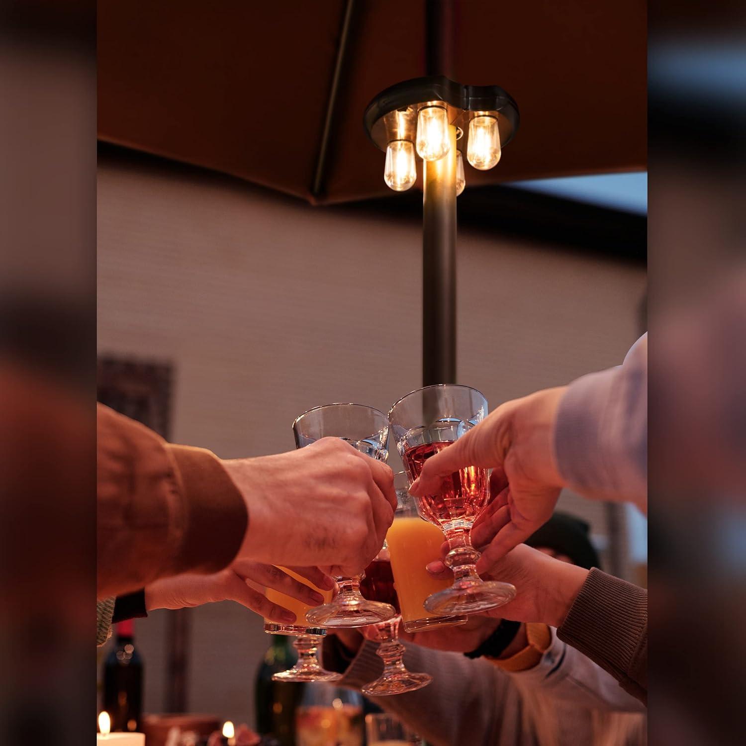 Luz de Paraguas LED Nora Gift - Bombillas Edison, 200 Lúmenes