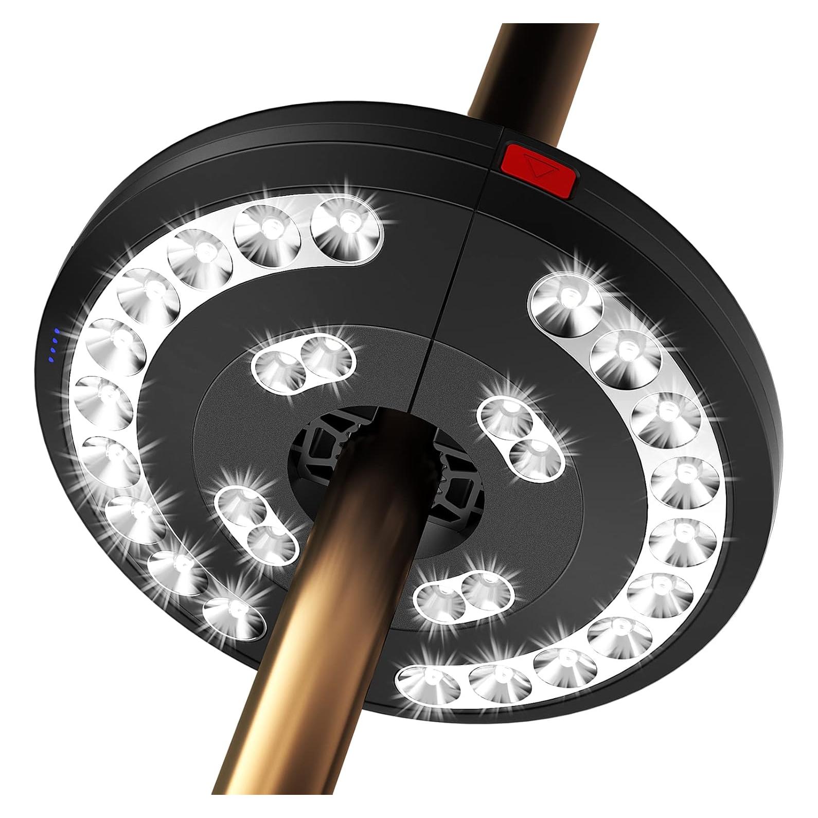 Luces de Paraguas Eletorot 28 LED Recargables 3 Modos Blanco