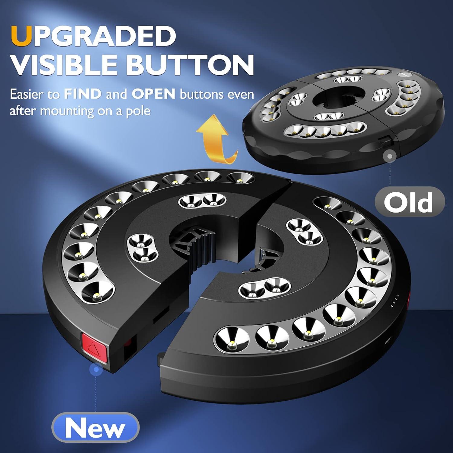 Luces de Paraguas Eletorot 28 LED Recargables 3 Modos Blanco