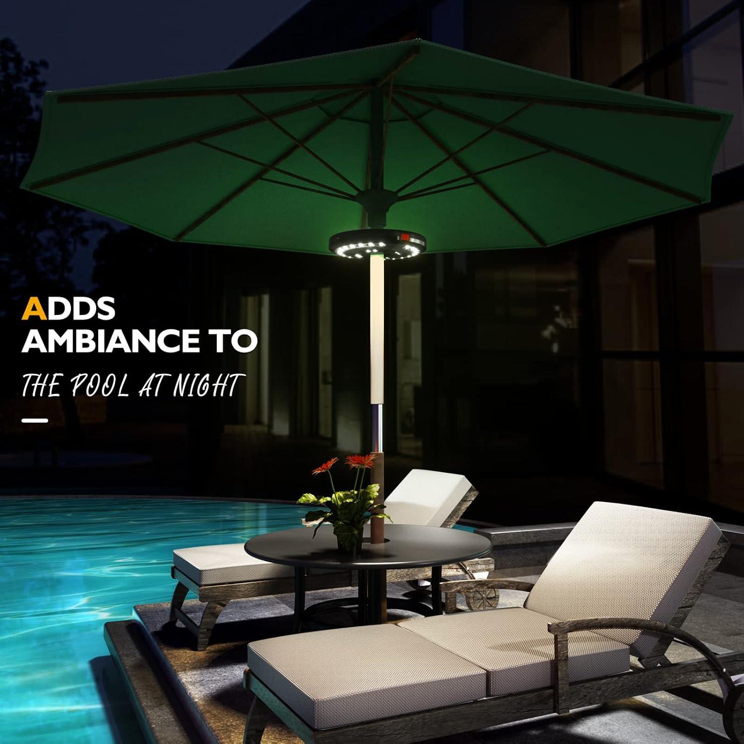 Luces de Paraguas Eletorot 28 LED Recargables 3 Modos Blanco