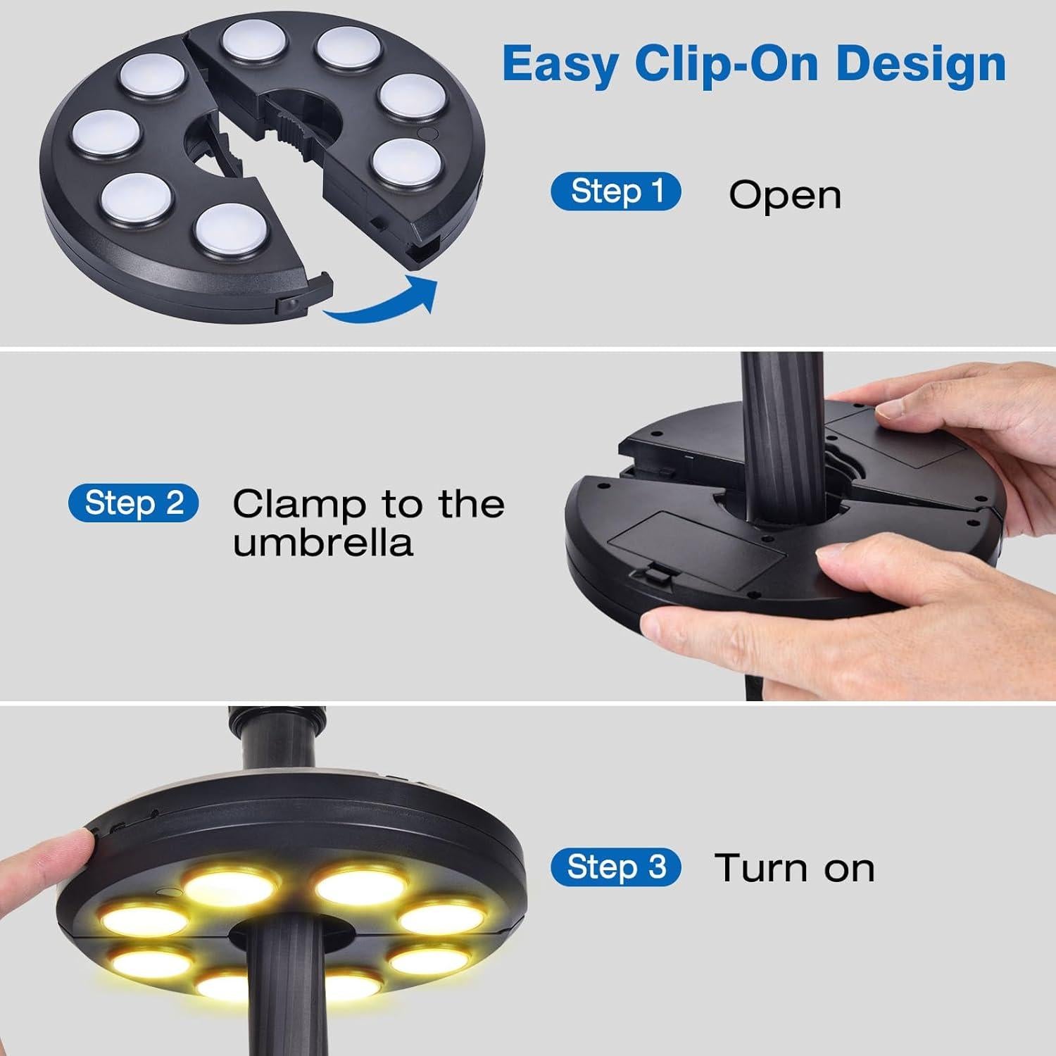 Luz de Paraguas Recargable OYOCO UM-Lit - 3 Modos Brillo