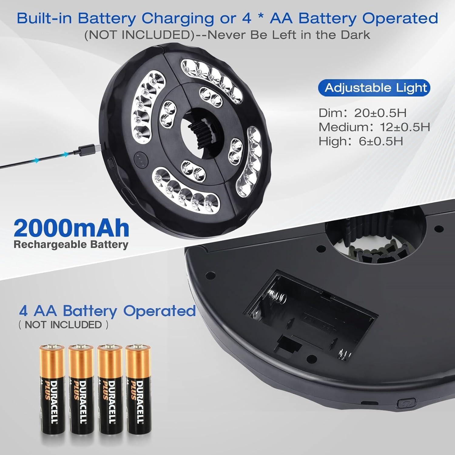 Luz de Paraguas INKEER Recargable 3 Modos 20 LED 20x3.2cm