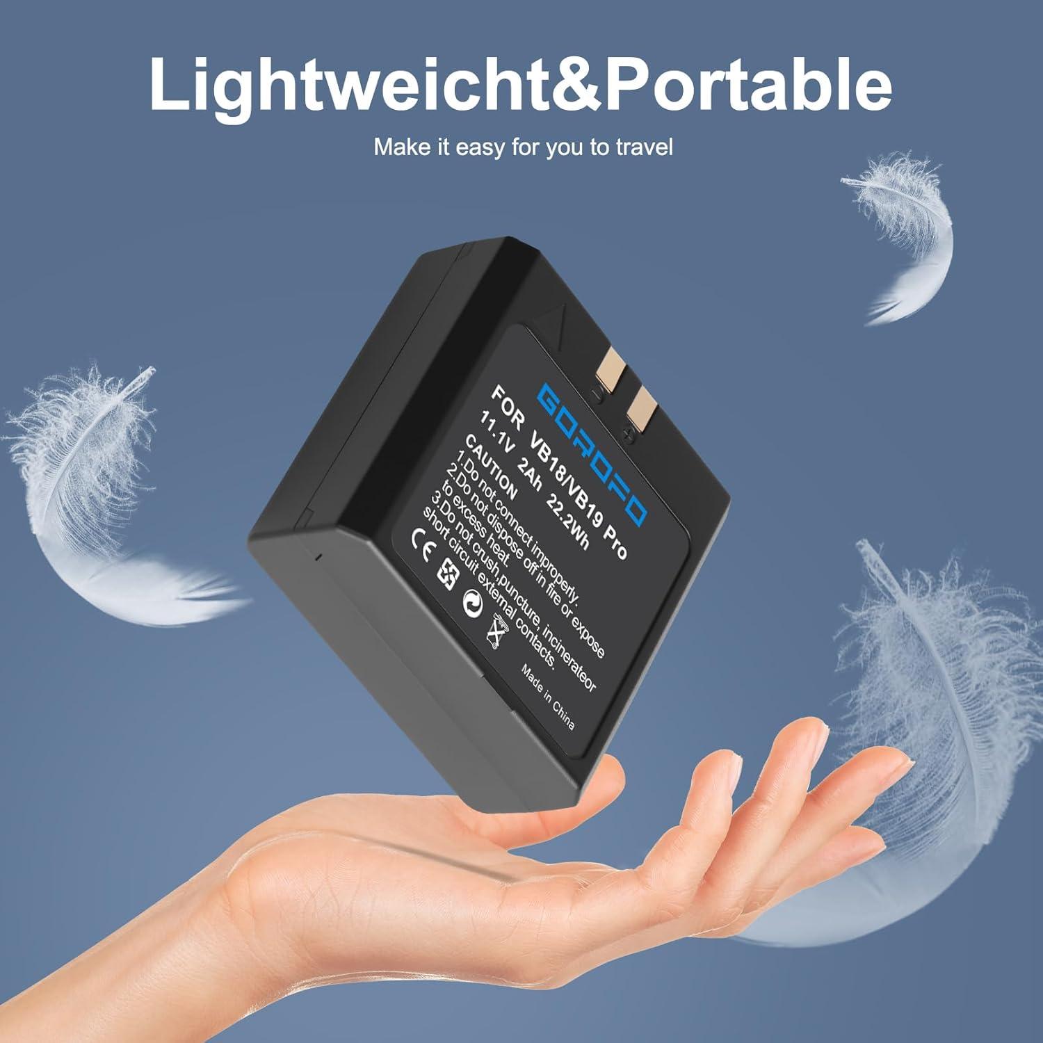 Batería recargable GOROFO VB18 para Godox V860 V850 Speedlite