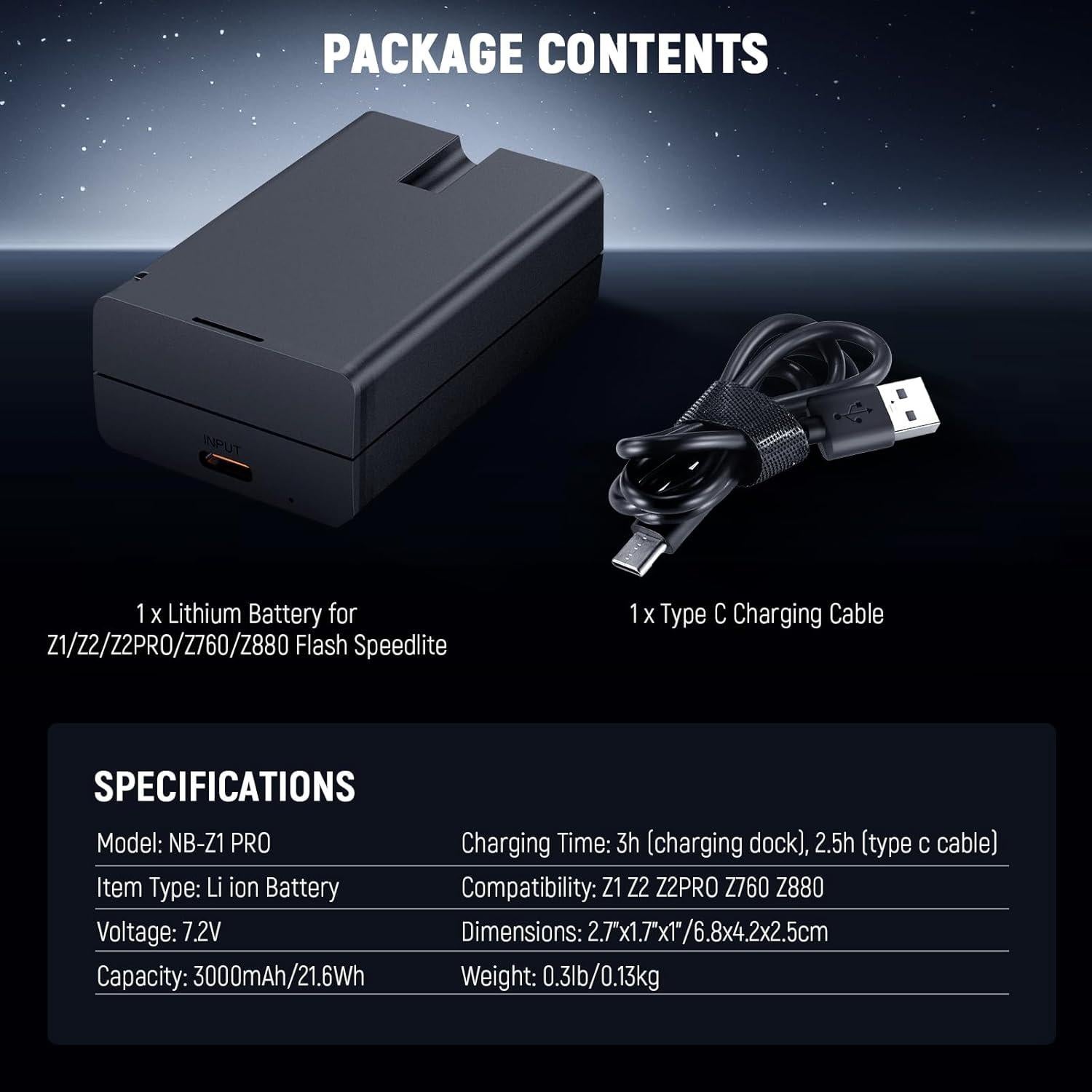 Batería de Litio Neewer 7.2V 3000mAh para Flash Speedlite