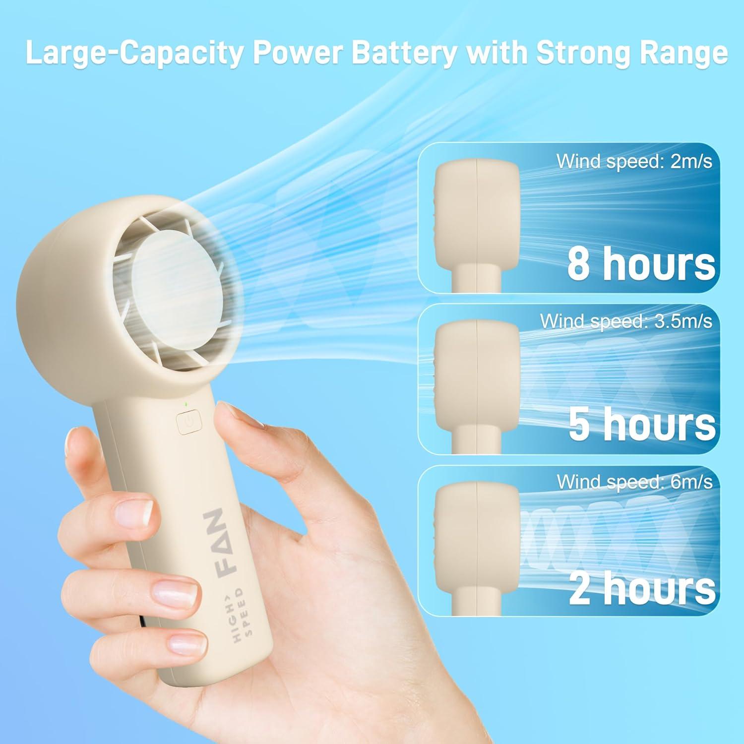 Ventilador Portátil de Mano ByNaRIX 3 Velocidades 10 Horas