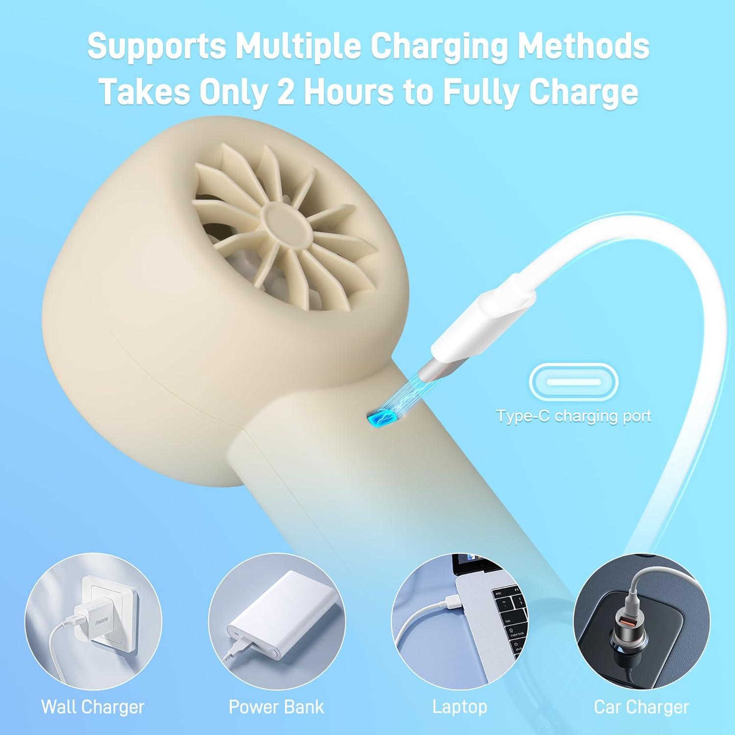 Ventilador Portátil de Mano ByNaRIX 3 Velocidades 10 Horas