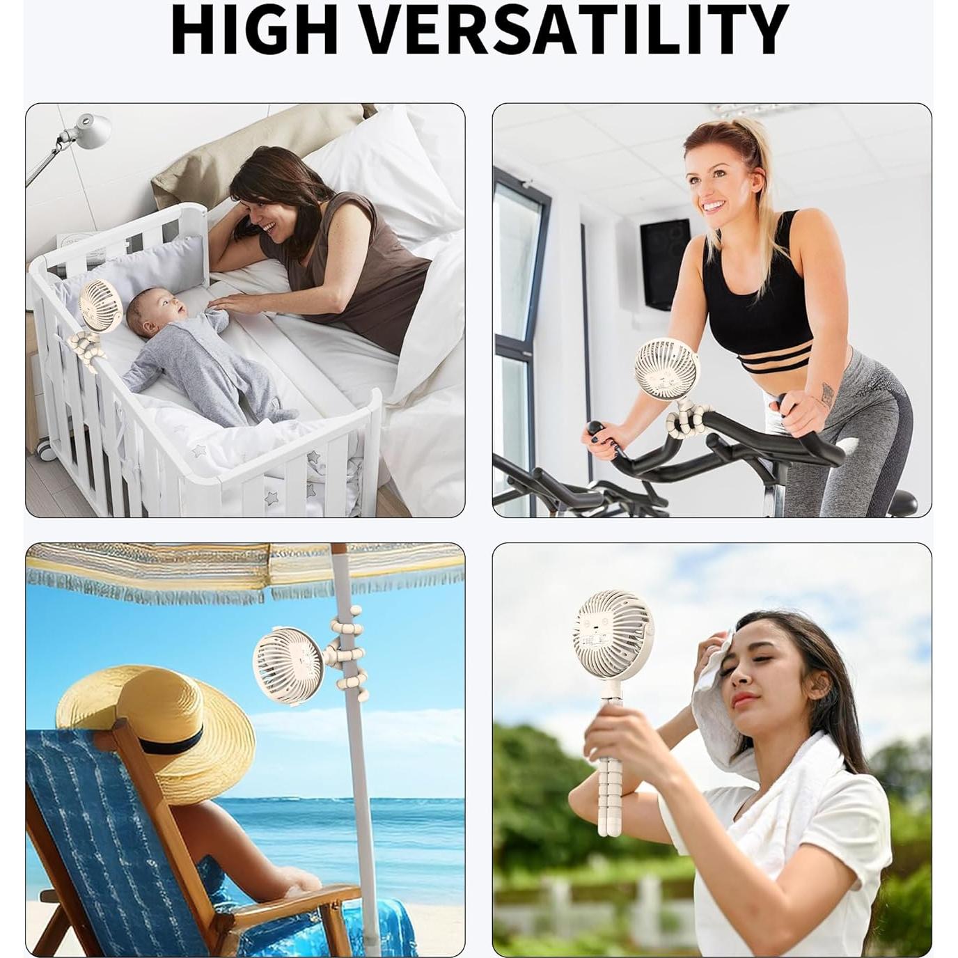 Ventilador de Cochecito AMACOOL D07 Recargable 3 Velocidades