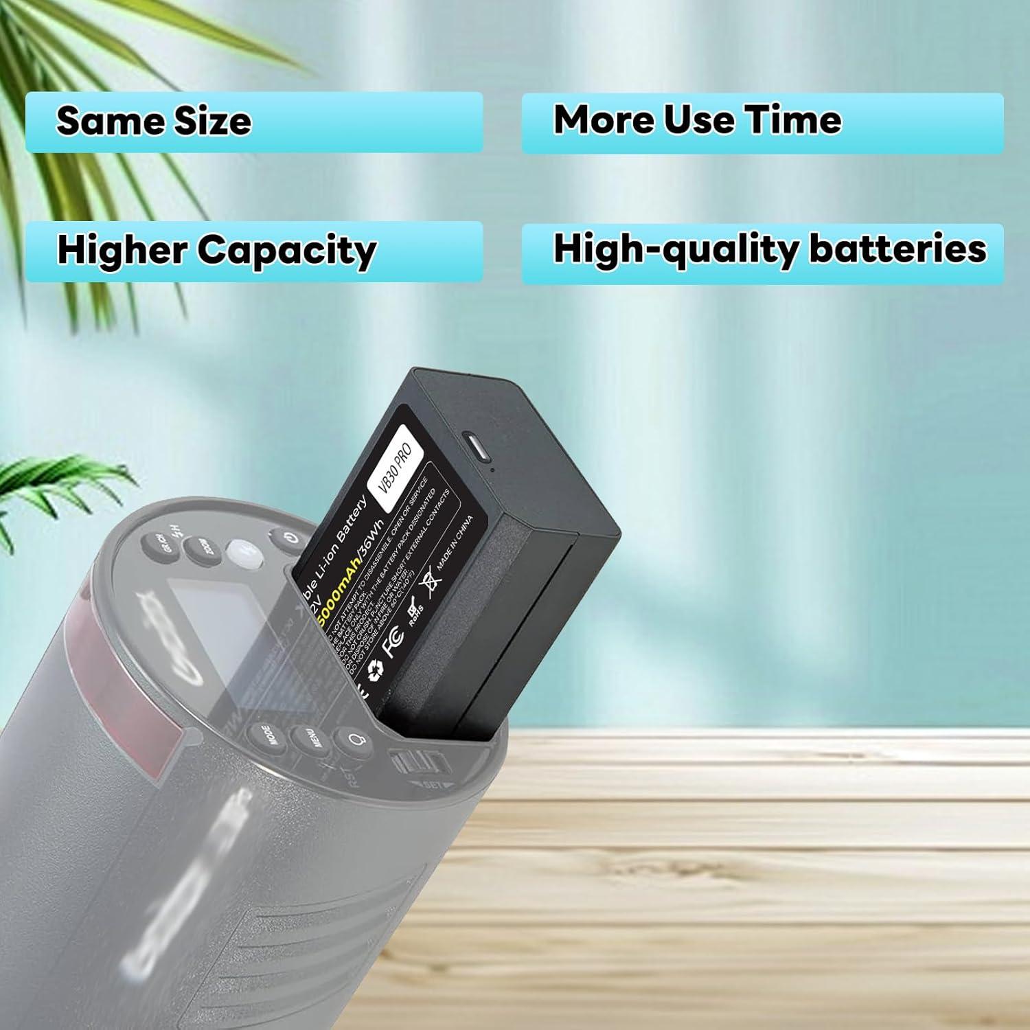 Batería de Reemplazo VB30 5000mAh Godox para Flash