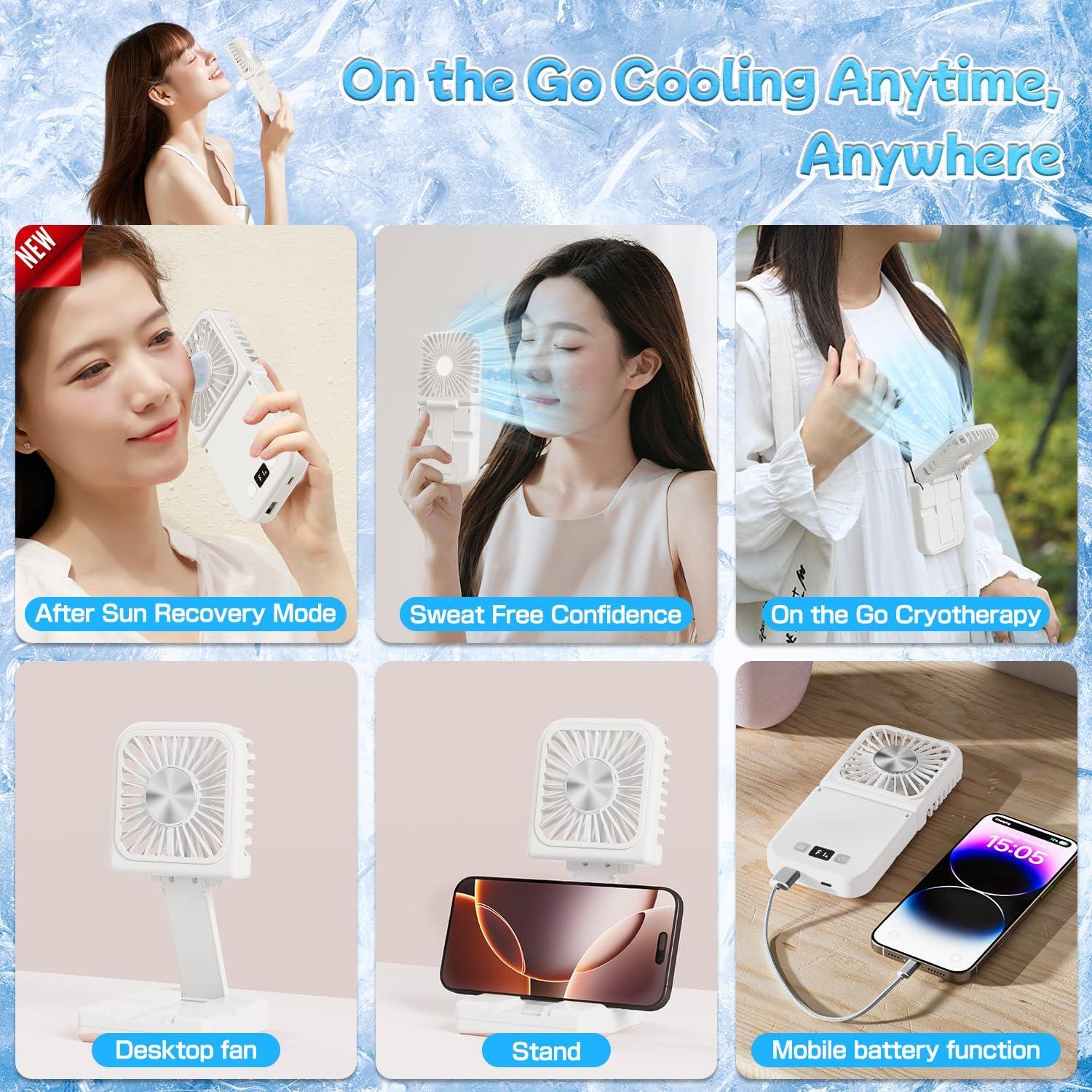 Ventilador Portátil Finect TC31 7000mAh Plegable con Enfriador