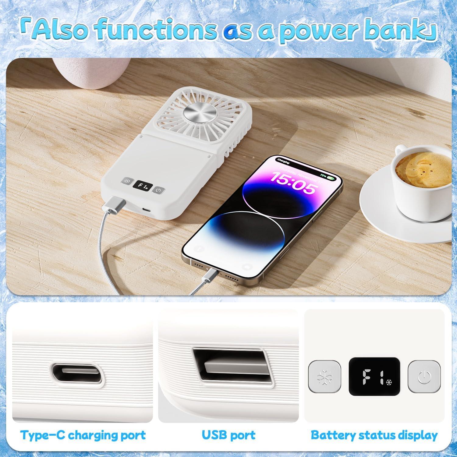 Ventilador Portátil Finect TC31 7000mAh Plegable con Enfriador