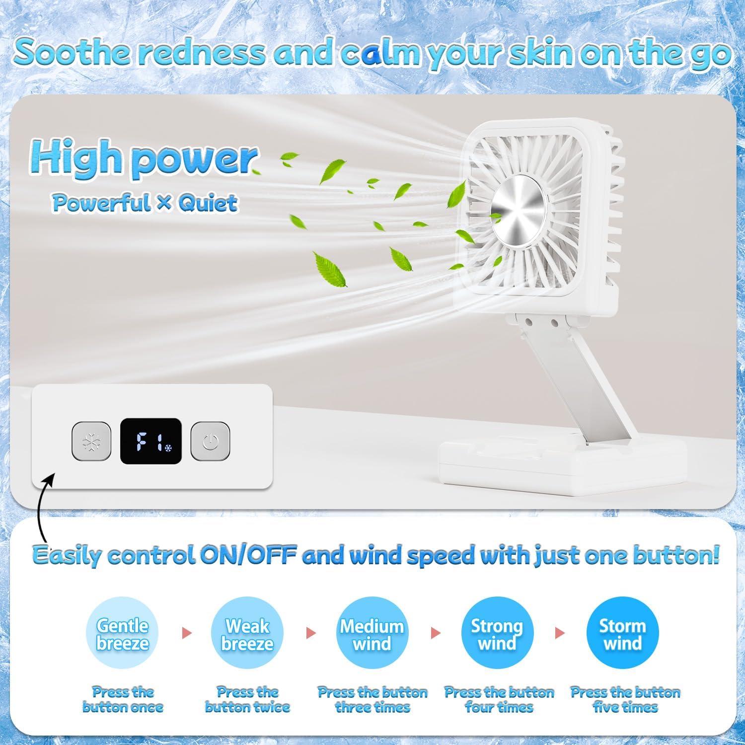 Ventilador Portátil Finect TC31 7000mAh Plegable con Enfriador