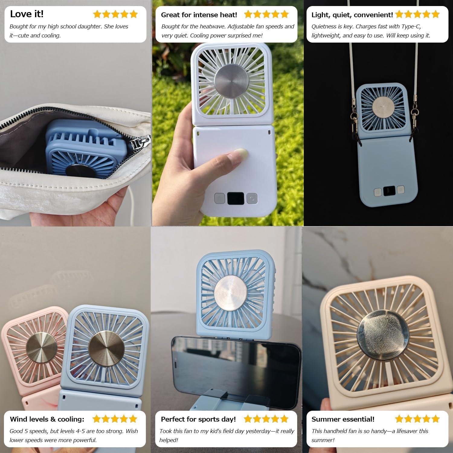 Ventilador Portátil Finect TC31 7000mAh Plegable con Enfriador